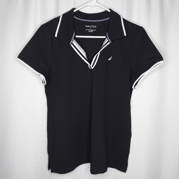 Nautica Tops Nautica Polo Shirt Vneck Split Collar Short Sleeve